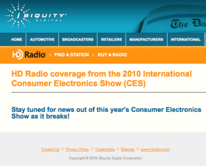 iBiquity's CES News Page