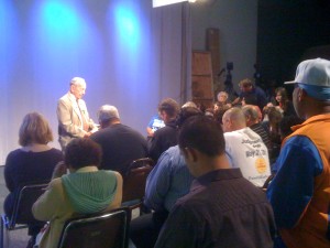 Harold Camping Leading Bible Study on May 12, 2011 (Photo: J. Waits)