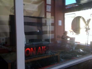 ON AIR sign at the old Pirate Cat Radio (Photo: J. Waits)