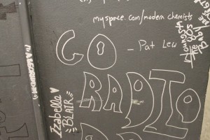 Writing on the wall at Radio De Paul (Photo: J. Waits)