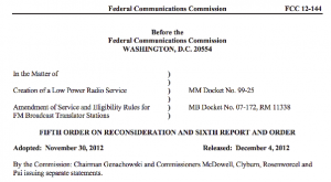 FCC's LPFM order will make 2013 a good year for community radio