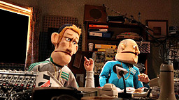 A scene from the BBC 2 "Belfast FM" series. Are these muppets over 55?