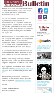 Radio Survivor Bulletin #1