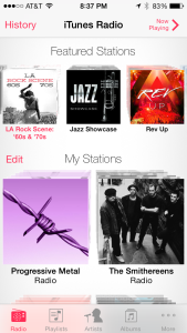 iTunes Radio Home Screen