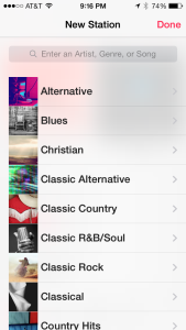 iTunes Radio Genre List
