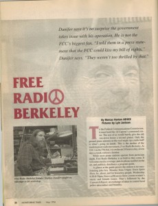 Monitoring Times article on Free Radio Berkeley