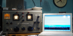 A Hammarlund HQ-150 receiver plugged into a PC for Radiogram reception.