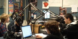 high school radio station WGBK radio studio. Photo: J. Waits
