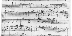 Bach manuscript for one of the French Suites.