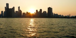 Chicago-Skyline-at-Sunset