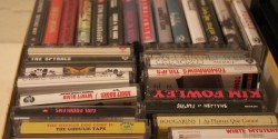 cassette tapes at college radio station The Tower