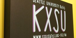 sign at college radio station KXSU