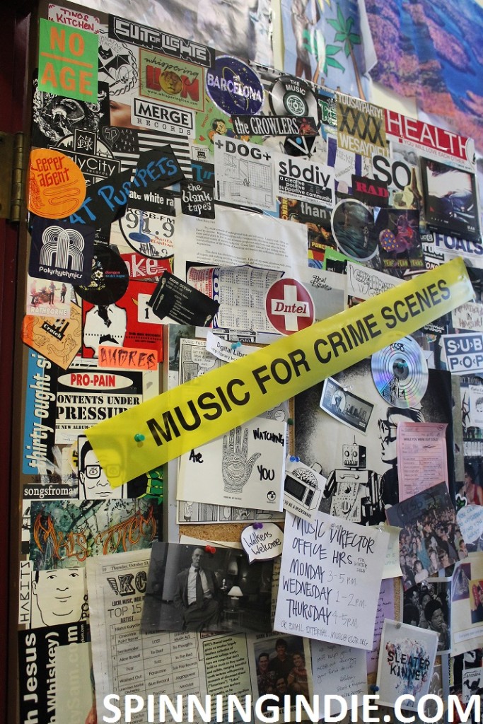 door to Music Director's office at KCSB