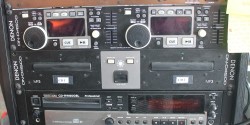 Audio equipment at college radio station WRVG