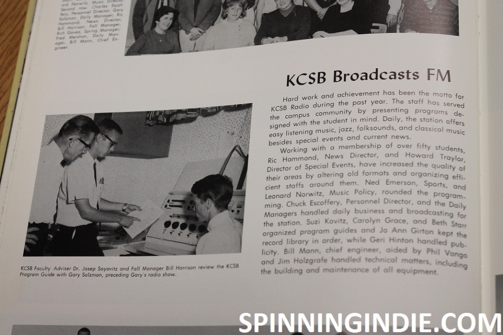 KCSB entry in 1964 yearbook