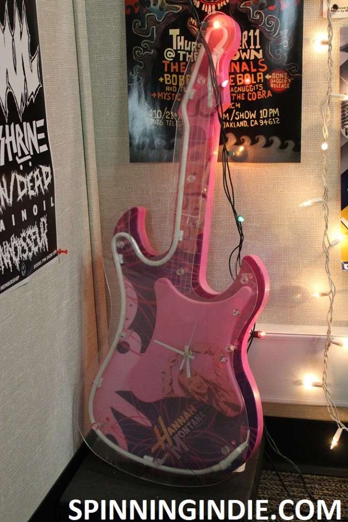 Hannah Montana guitar-shaped clock at 9th Floor Radio