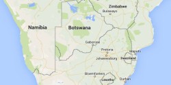 Map of Botswana and Southern Africa