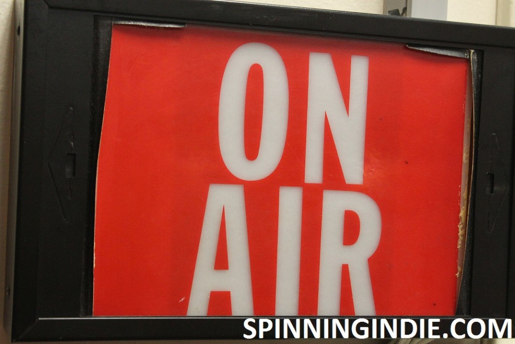 On Air sign at college radio station WHBC