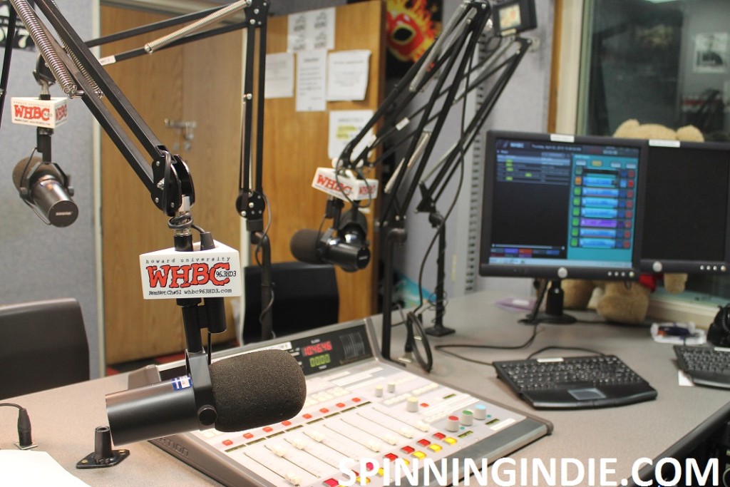 on-air studio at college radio station WHBC