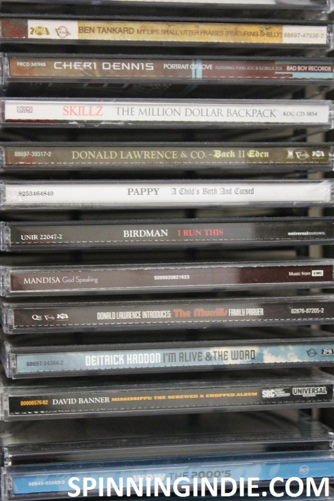 CDs at college radio station WHBC. Photo: J. Waits