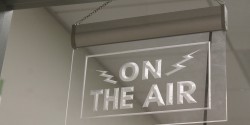 On the air sign at high school radio station KBCP