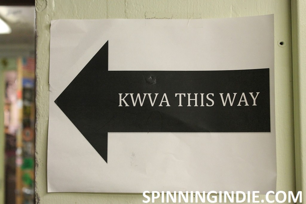 KWVA This Way sign