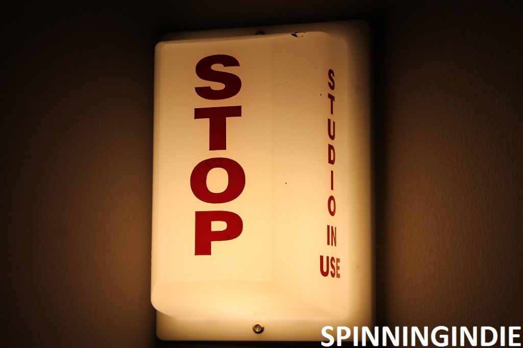 Stop. Studio in Use light at college radio station WVAU