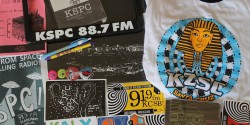 college radio swag at UCRN Fall 2015. Photo: J. Waits