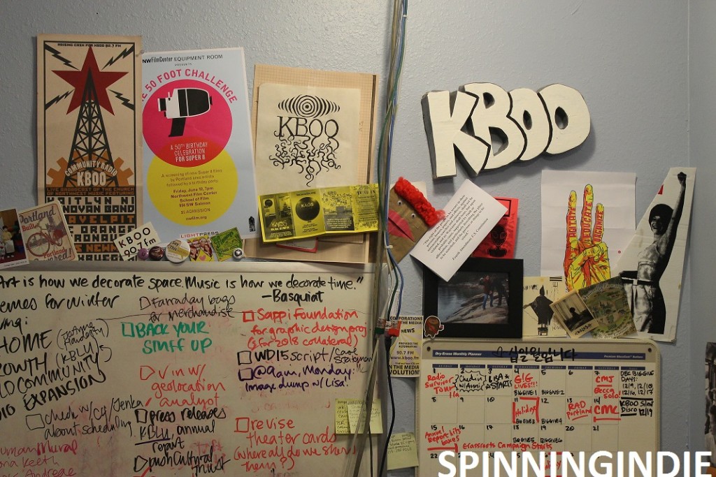 Leo Blais' KBOO sign in Becky Meiers' office. Photo: J. Waits