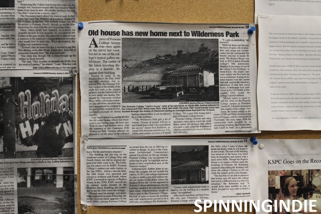 Article posted at KSPC about Replica House. Photo: J. Waits