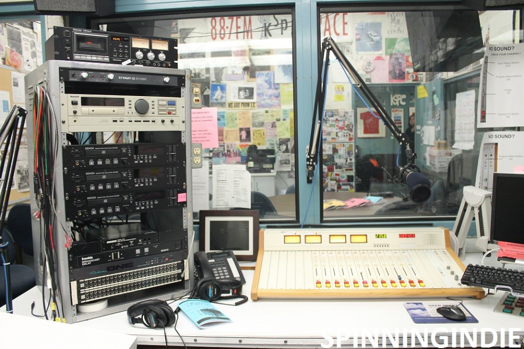 Production studio at KSPC. Photo: J. Waits