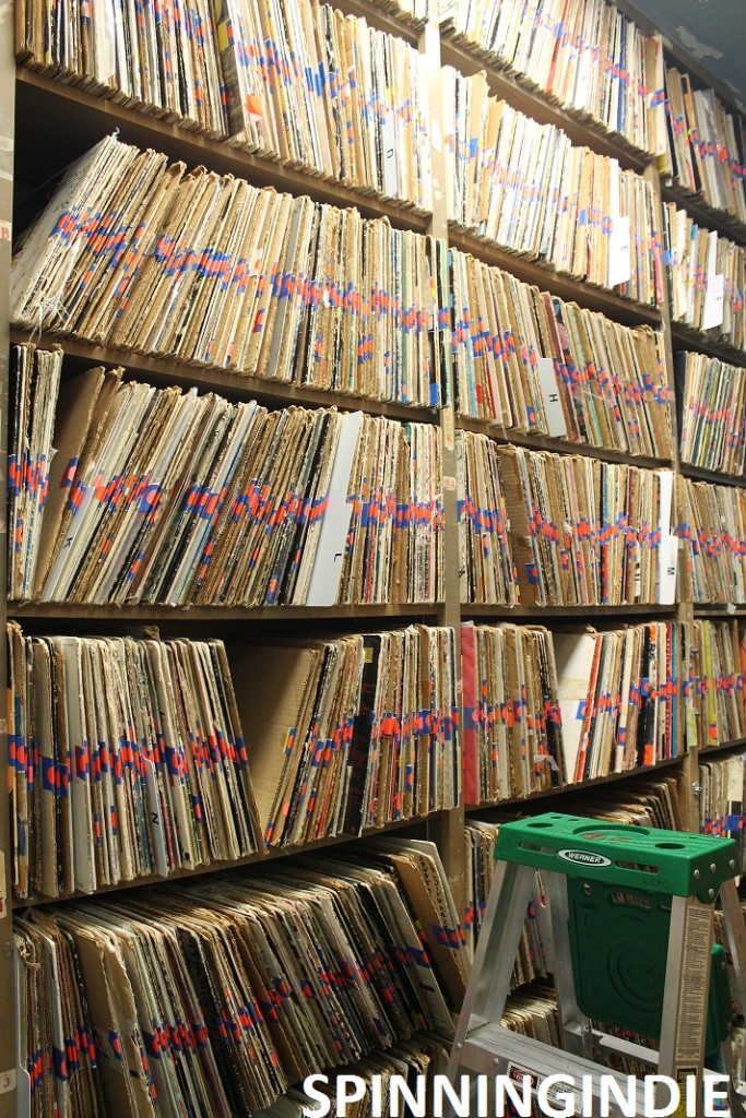 Vinyl library at KSPC. Photo: J. Waits