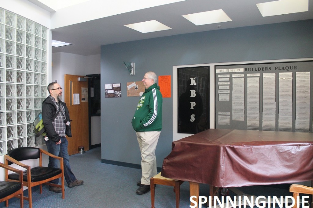 Paul Riismandel and Kevin Flink in KBPS lobby. Photo: J. Waits