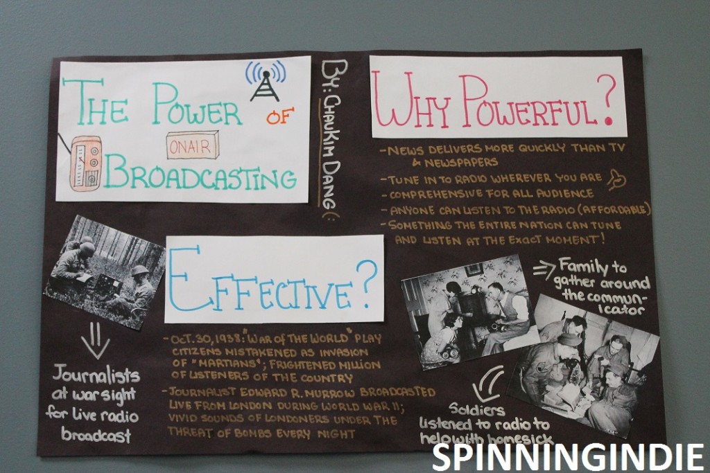 Student poster on the Power of Broadcasting at KBPS. Photo: J. Waits