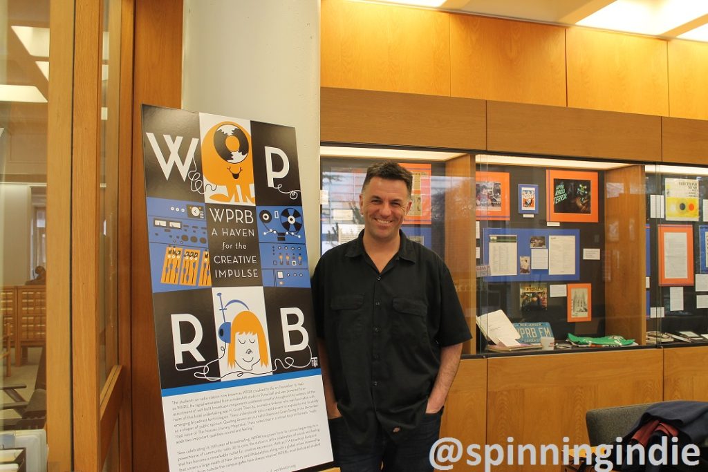 Michael Lupica showing off the "WPRB: A Haven for the Creative Impulse" exhibit. Photo: J. Waits