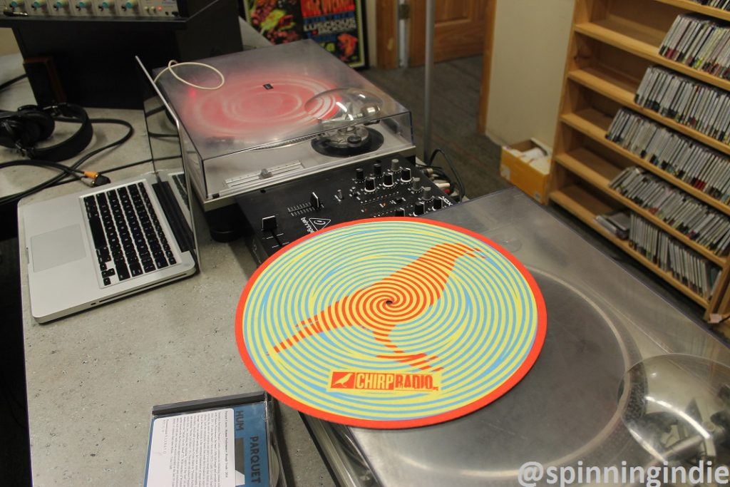 Turntables in CHIRP Radio studio. Photo: J. Waits