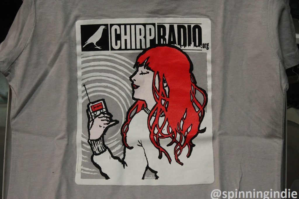 CHIRP Radio T-shirt. Photo: J. Waits