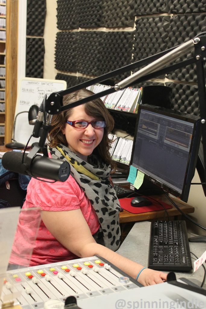 DJ in studio at CHIRP Radio. Photo: J. Waits