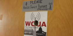 Entrance to college radio station WCUA at Catholic University. Photo: J. Waits