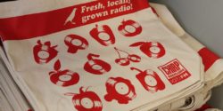 CHIRP tote bag at soon-to-be LPFM community radio station CHIRP radio. Photo: J. Waits