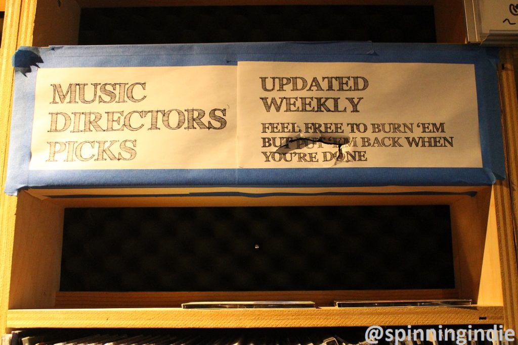 Music Director picks in WGTB studio. Photo: J. Waits