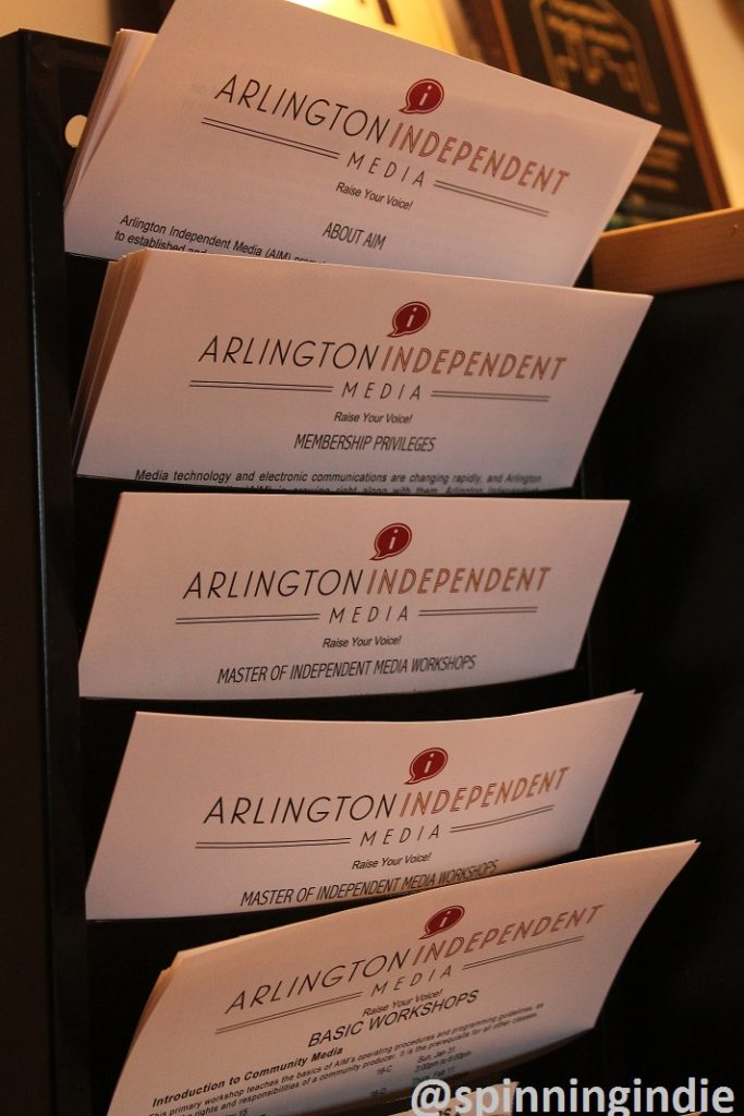 Informational flyers at Arlington Independent Media. Photo: J. Waits