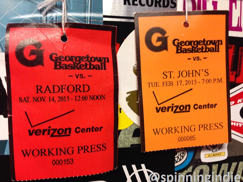 Press passes for sports broadcasters at WGTB. Photo: J. Waits