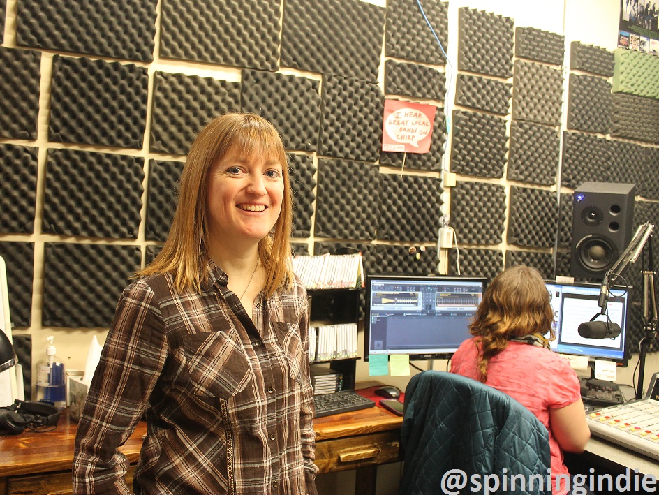 Shawn Campbell in studio at CHIRP Radio. Photo: J. Waits