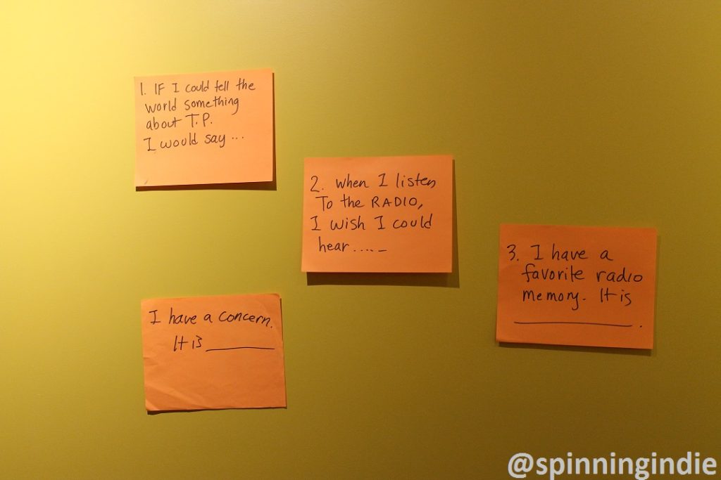 Post-its on the walls of Takoma Radio. Photo: J. Waits