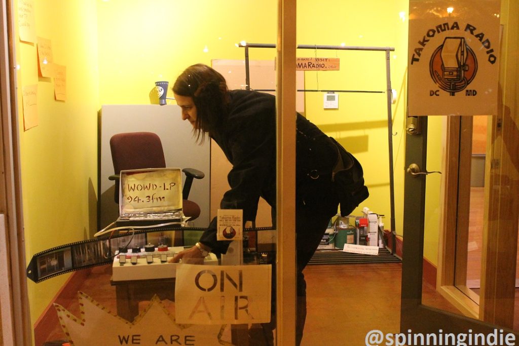 Marika Partridge in the Takoma Radio studio in February, 2016. Photo: J. Waits