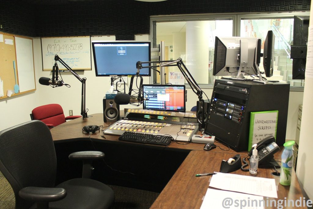 College radio station KCSU's on-air studio. Photo: J. Waits