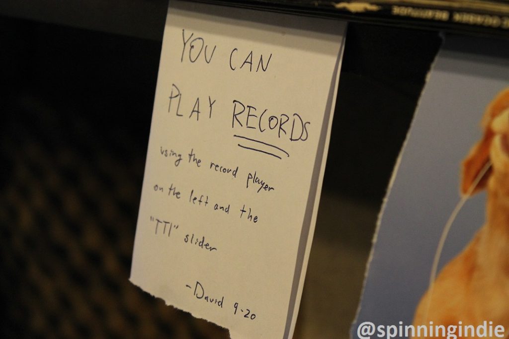 "You can play records" sign at college radio station The SOCC. Photo: J. Waits