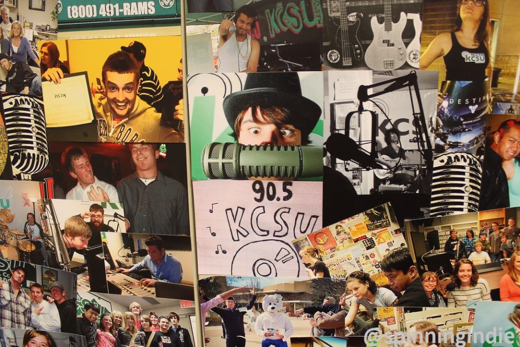 Collage on wall in KCSU production studio. Photo: J. Waits