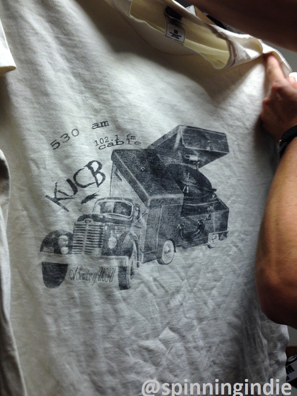 Vintage KUCB T-shirt at college radio station Radio 1190. Photo: J. Waits